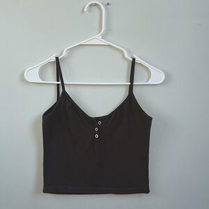 Brown, spaghetti strap tank top from Brandy Melville